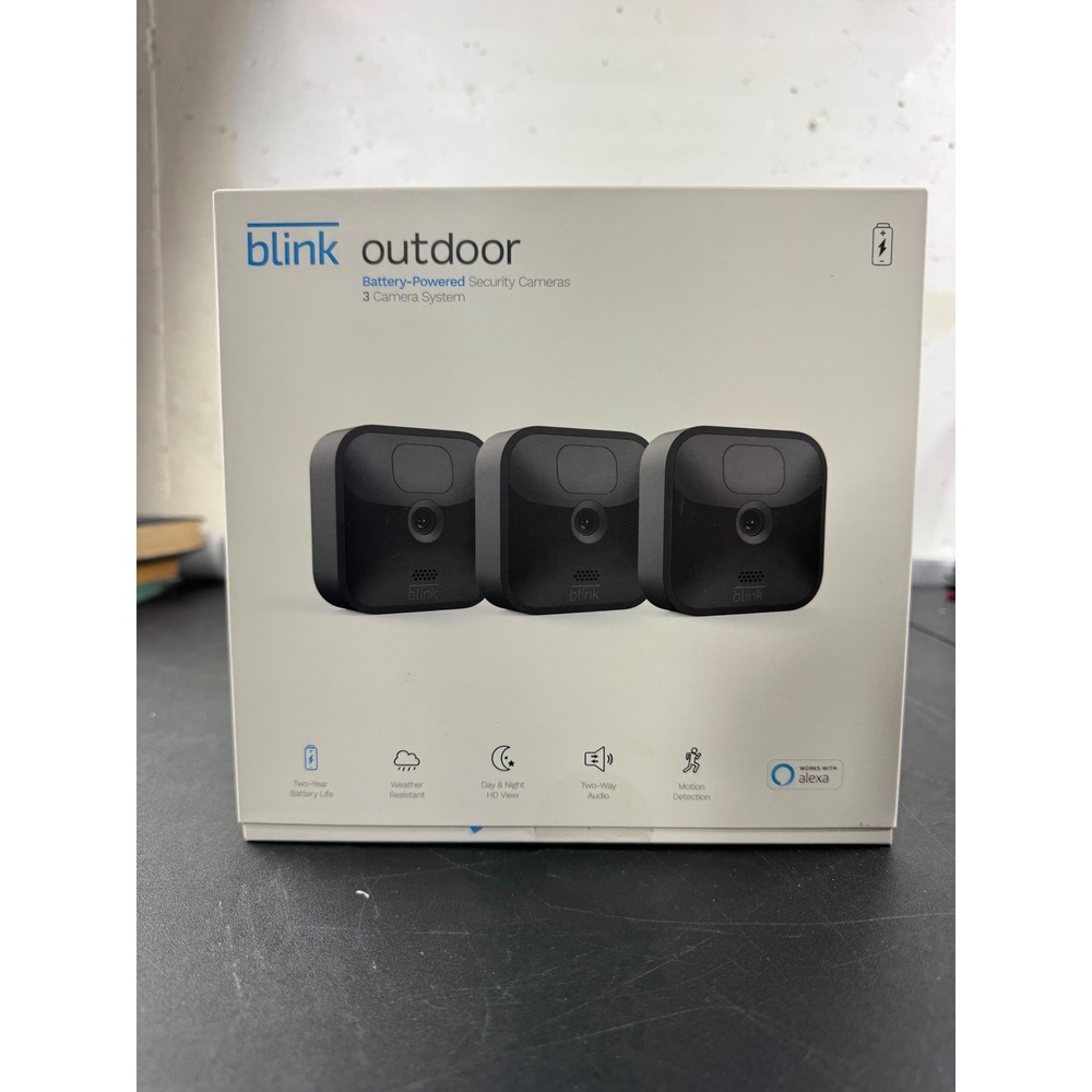 Blink Outdoor 3 Camera System 3rd Gen Wireless HD Security Cameras Black NEW
